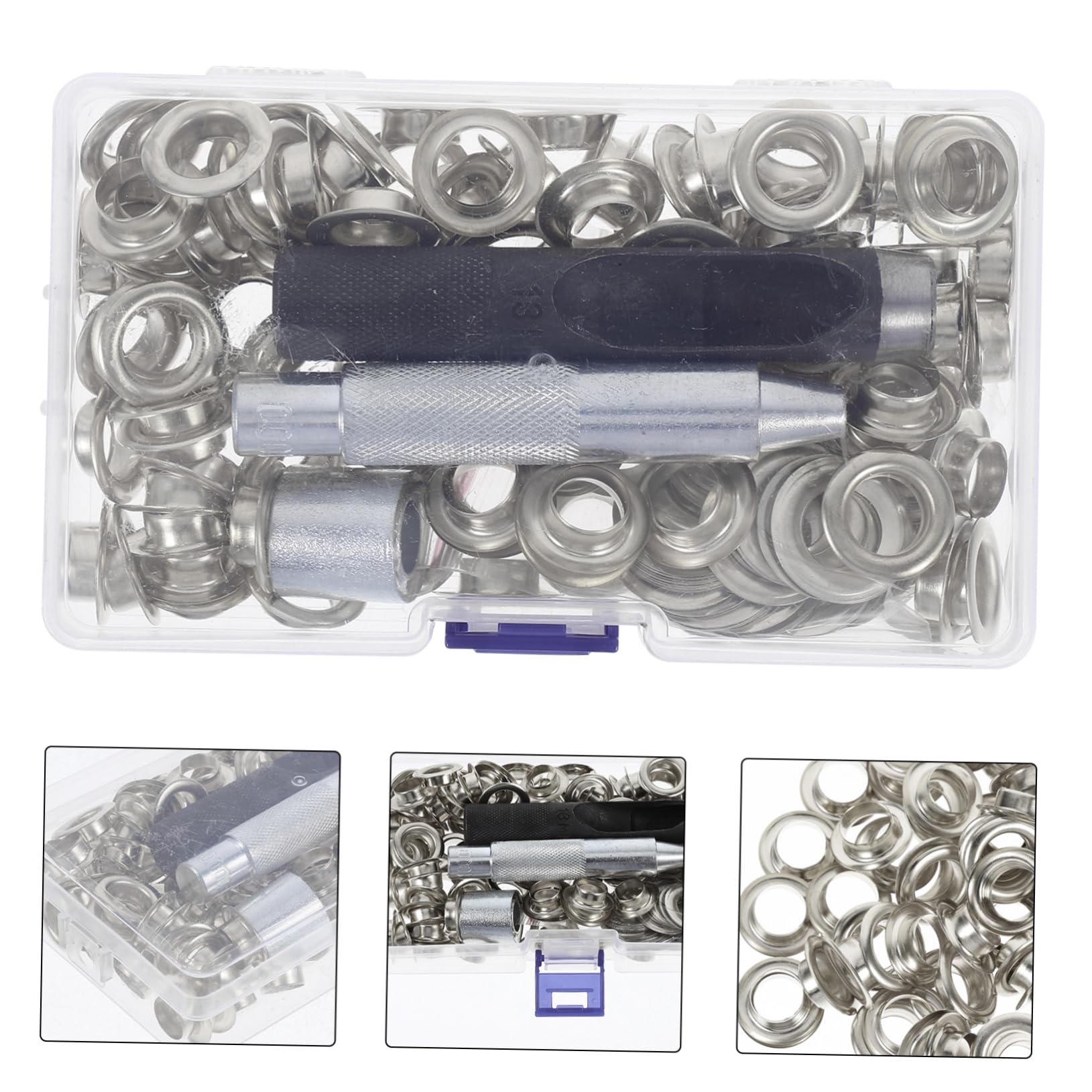 100sets Kit Professionale Per Occhielli Set Di Grommet e Pinze Per Fissaggio Strumento Per Progetti Di Fai Da Te e Lavorazione Del Facile Da Trasportare e Resistente All Usura