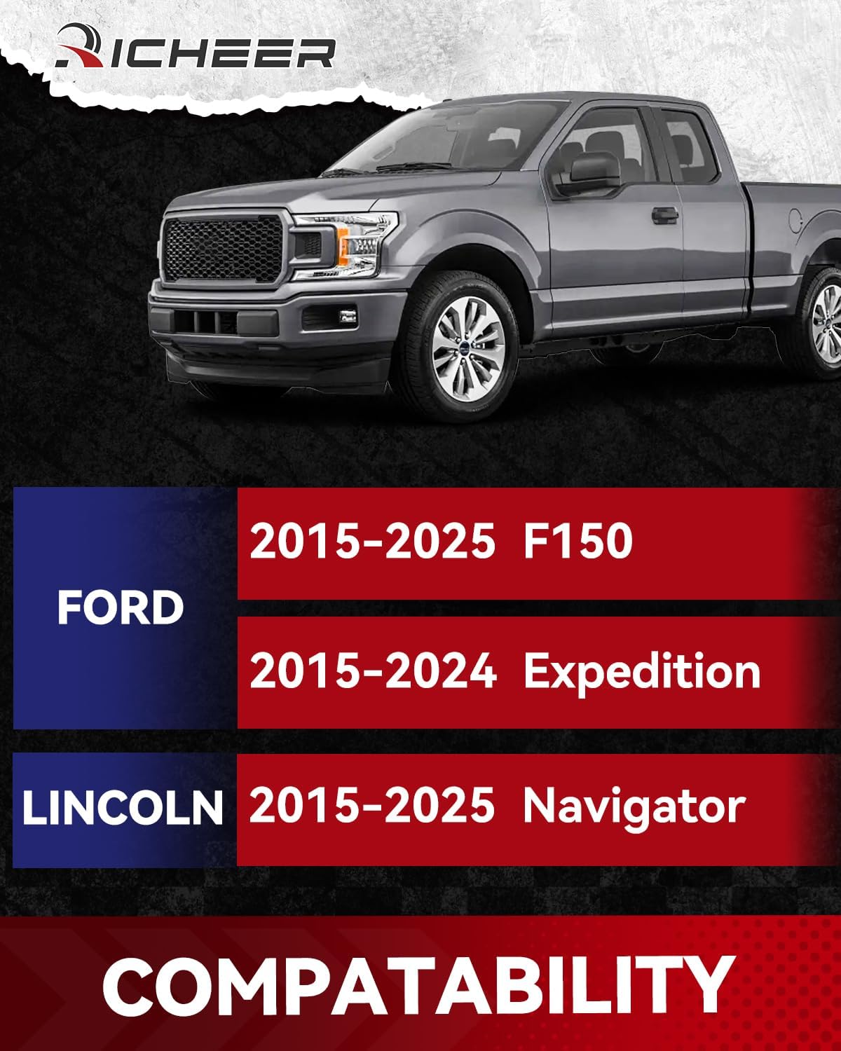 Richeer 2'' 6x135 Hubcentric Wheel Spacer for 2015-2025 F150, 6x135mm 6Lug Forged Wheel Spacers with 14x1.5 Studs & 87.1 mm Center Bore for 2015-2024 Expedition, 2015-2025 Navigator - Image 2