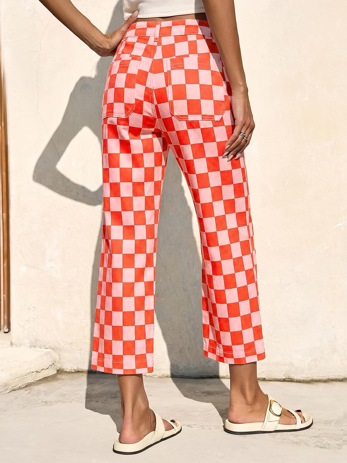  Womens Cropped Striped Jeans High Waisted Wide Leg Denim Pants | Straight Leg，Side and Back Pockets，Stretchy，Colored Jeans，Polka Dot，Leopard，Lightweight，Trendy Casual，Going Out Outfits thumbnail