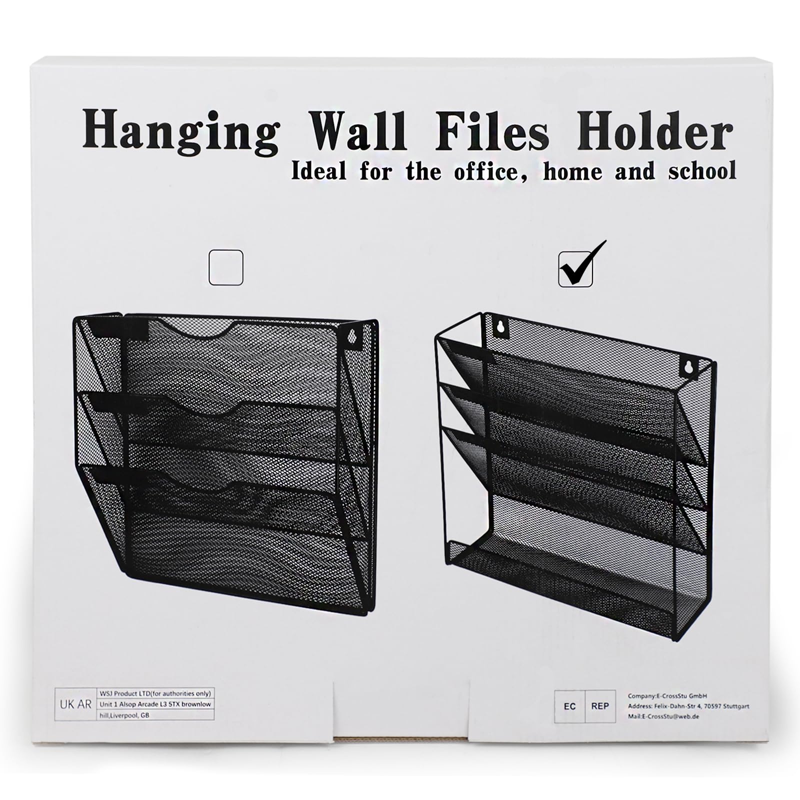 Organizador de Archivos de Pared de 4 Niveles, Soporte Colgante A4, Revistero de Malla de Metal, Organizador de Correo