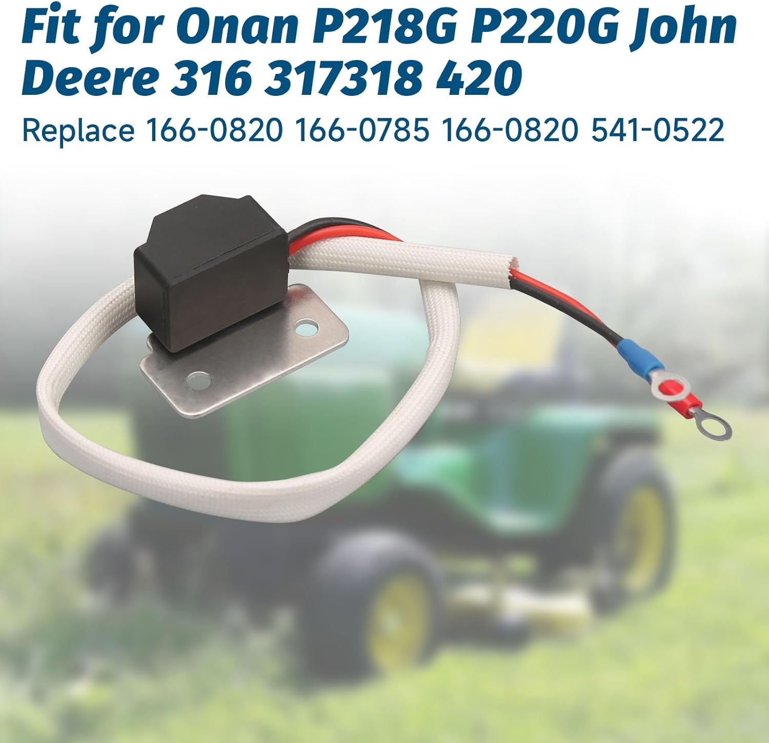 166-0821 Ignition Module Compatible with John Deere 316 317 318 420 Fit for Onan P218G P220G Ignition Control Module Replace 166-0820 541-0522 HE166-0761 HE541-0522 166-0785