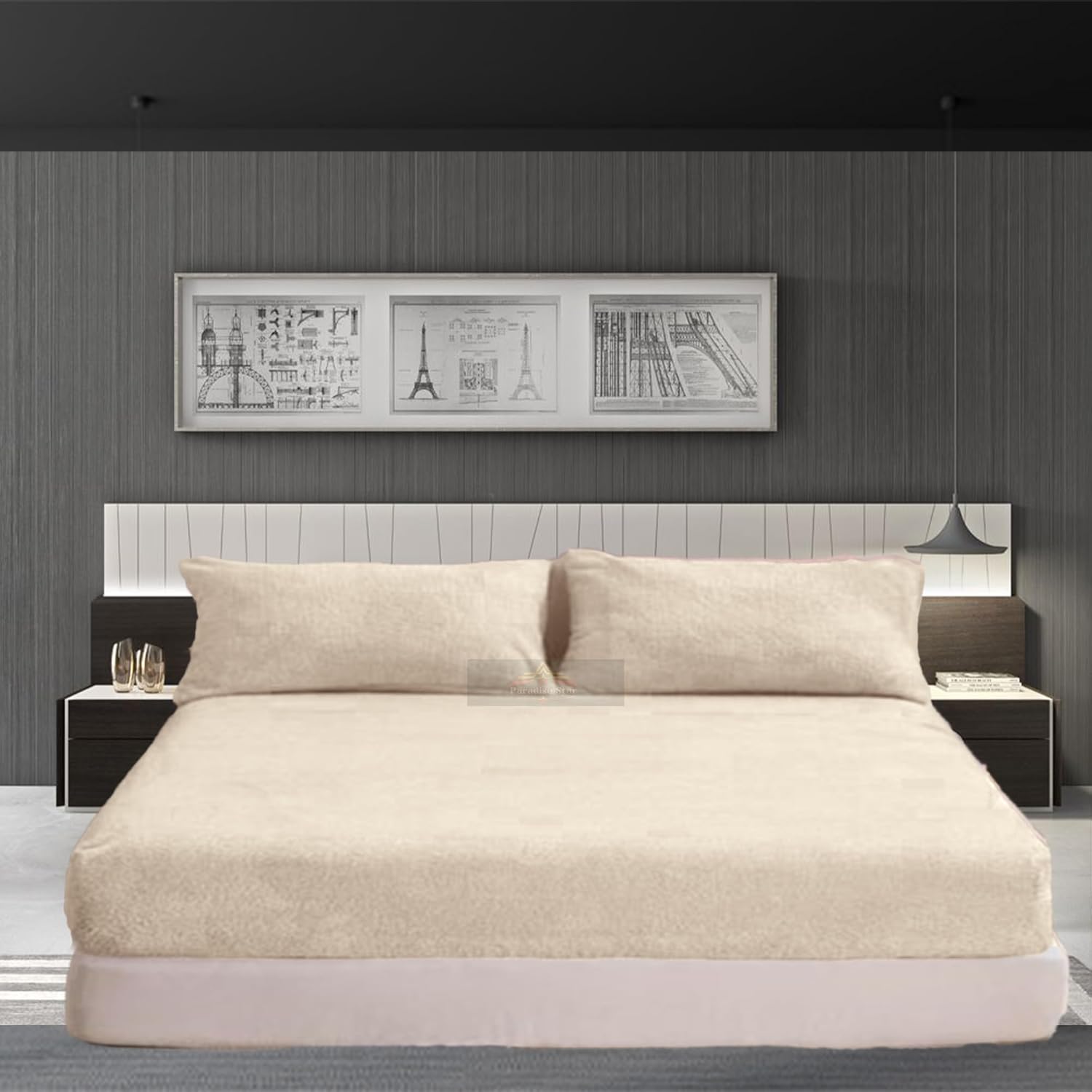 Teddy Fitted Sheet Cosy Warm Soft Fleece Extra Deep 30cm Cream Fitted