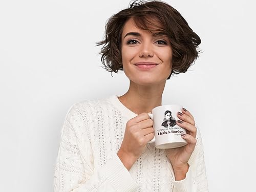 Miniatura 4 de Soul'n'Passions Lizzie A. Borden - Taza de cerámica con texto en inglés "Axe Me Anything Lizzie Andrew Borde", 15 onzas, blancorojo