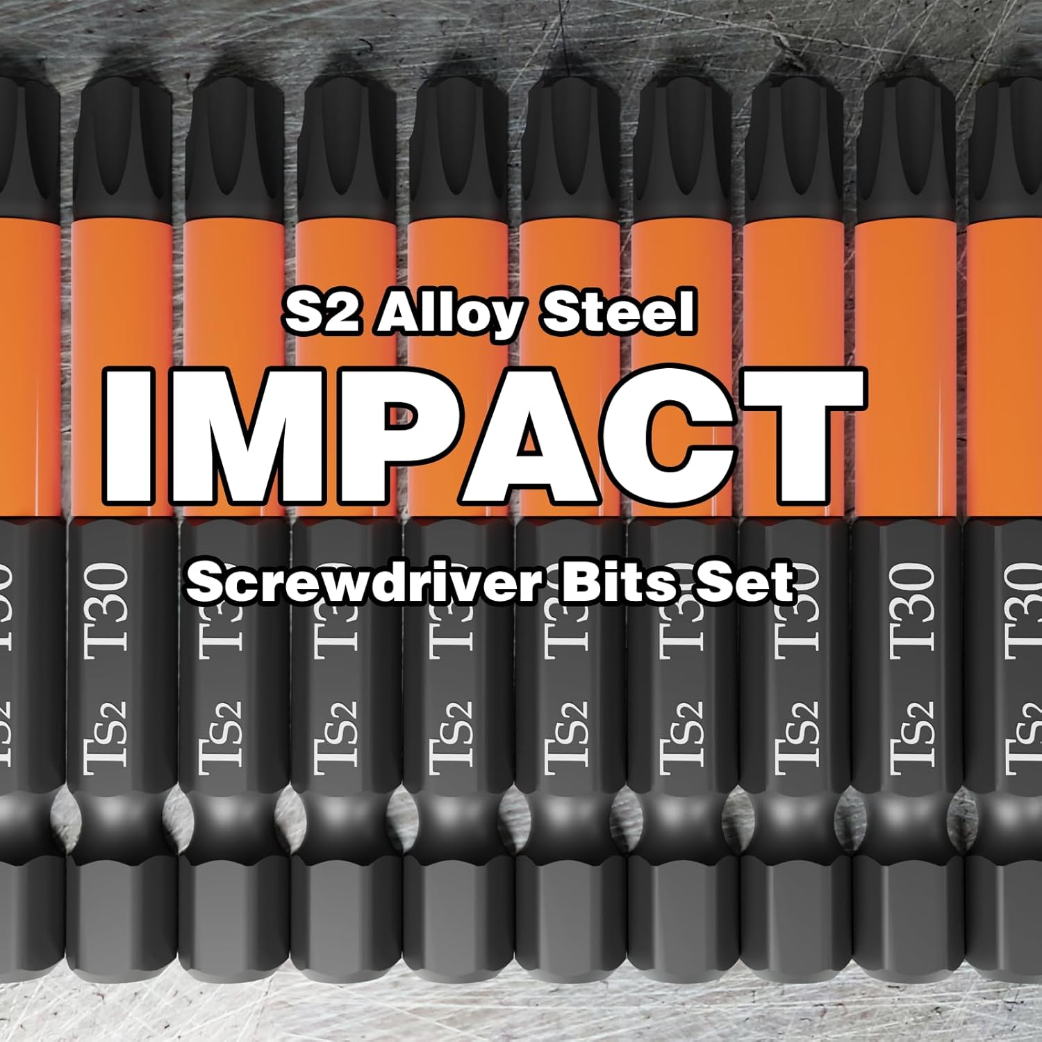 T30 Impact Torx Bit Set Torx Bits Tamper Resistant Star Bits Set, 1/4" Hex Shank, Torx Screwdriver Set, S2 Steel with Magnetic and Storage Box, 10PCS