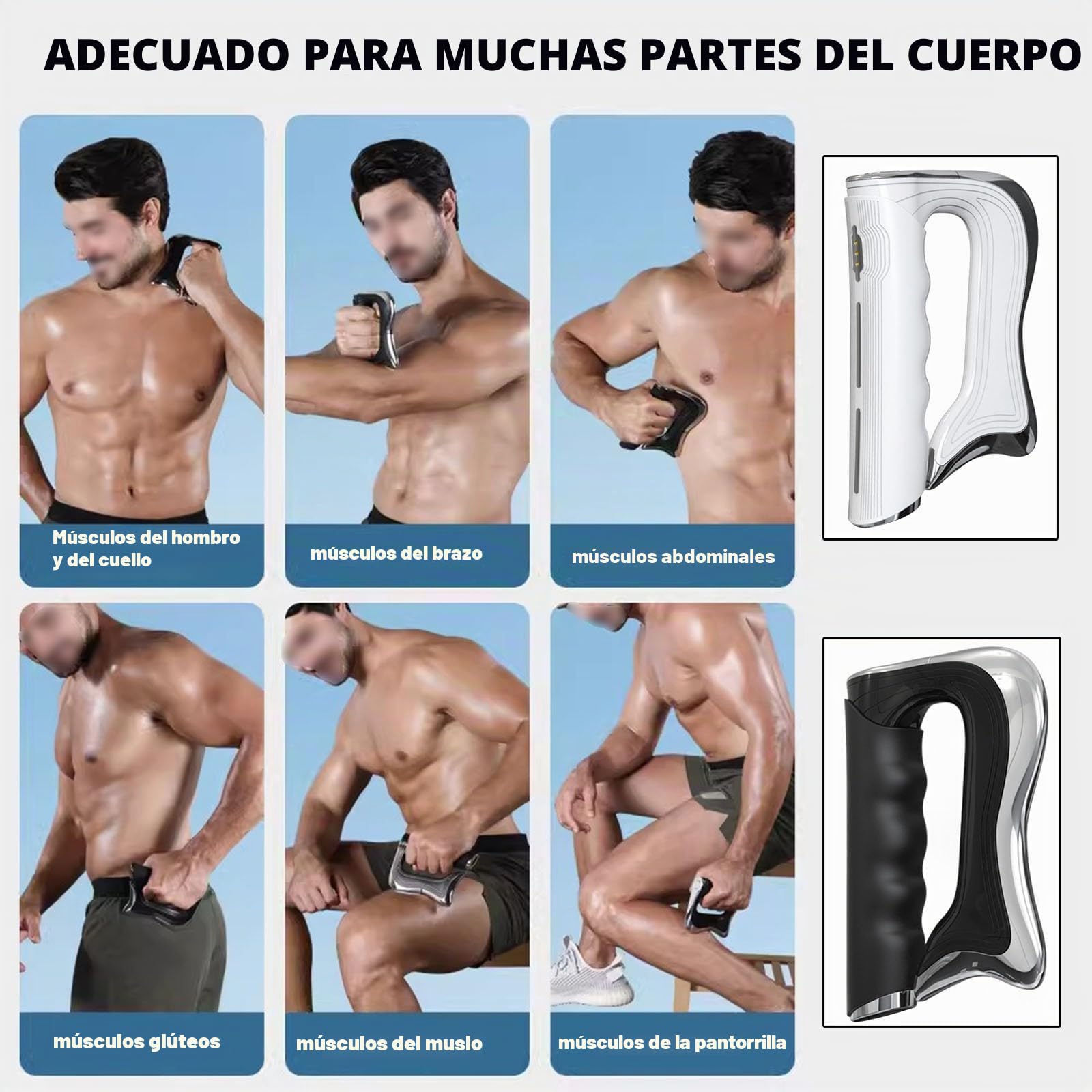 NICHOY Masajeador de Fascia para raspado Corporal, Herramienta eléctrica Gua Sha para Tejido fascial, Utilizada en Fisioterapia, Entrenamiento físico y rehabilitación Muscular(B)