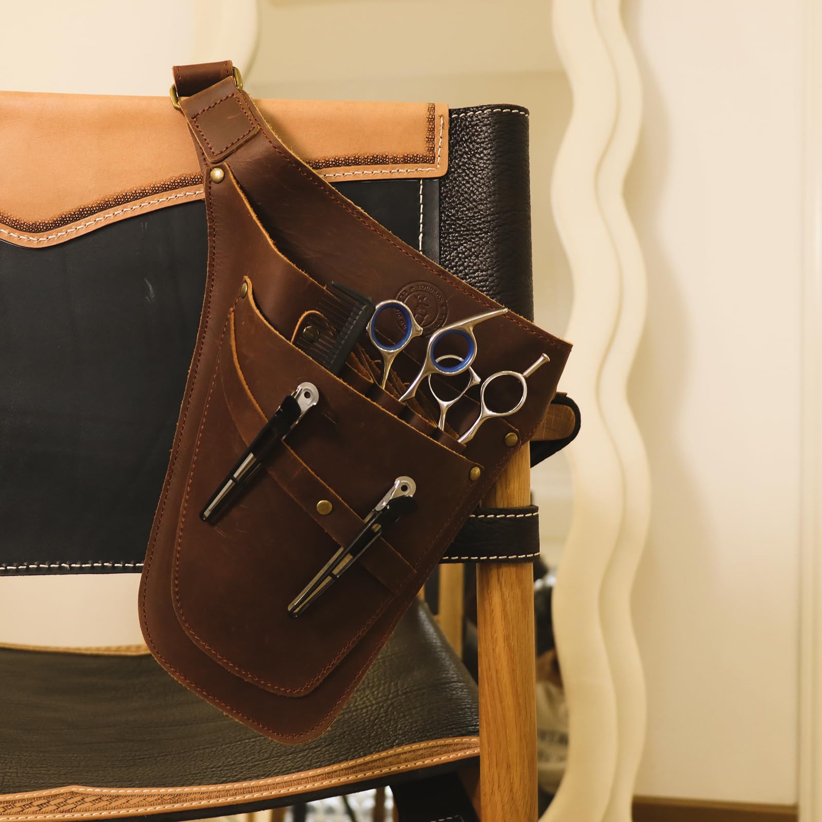 Amazon.co.jp: TOURBON シザーケース シザーバック 美容師 ウエスト