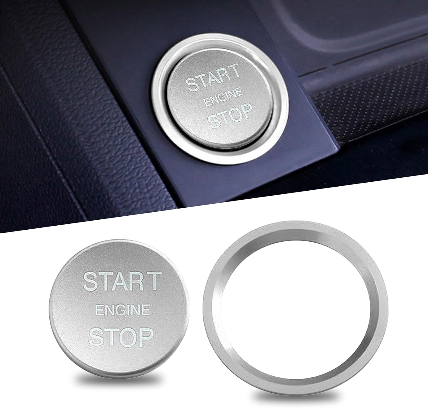 QODOLSI Pack2 Car Engine Start Button Cover, Aluminum Car