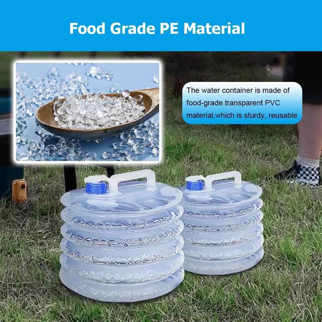 Seau à Eau Pliable, 5L/10L/15L, conteneur d'eau Pliable et Portable, sans BPA, idéal pour Le Camping, la randonnée, la pêche, l'escalade, Les Pique-niques, Les barbecues et Les voy