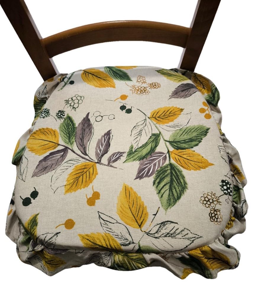 Set 6 Cuscini Sedie Cucina Imbottiti - Coprisedia Con Laccetti E Stampa Cuore, 40x40cm - Foto 2