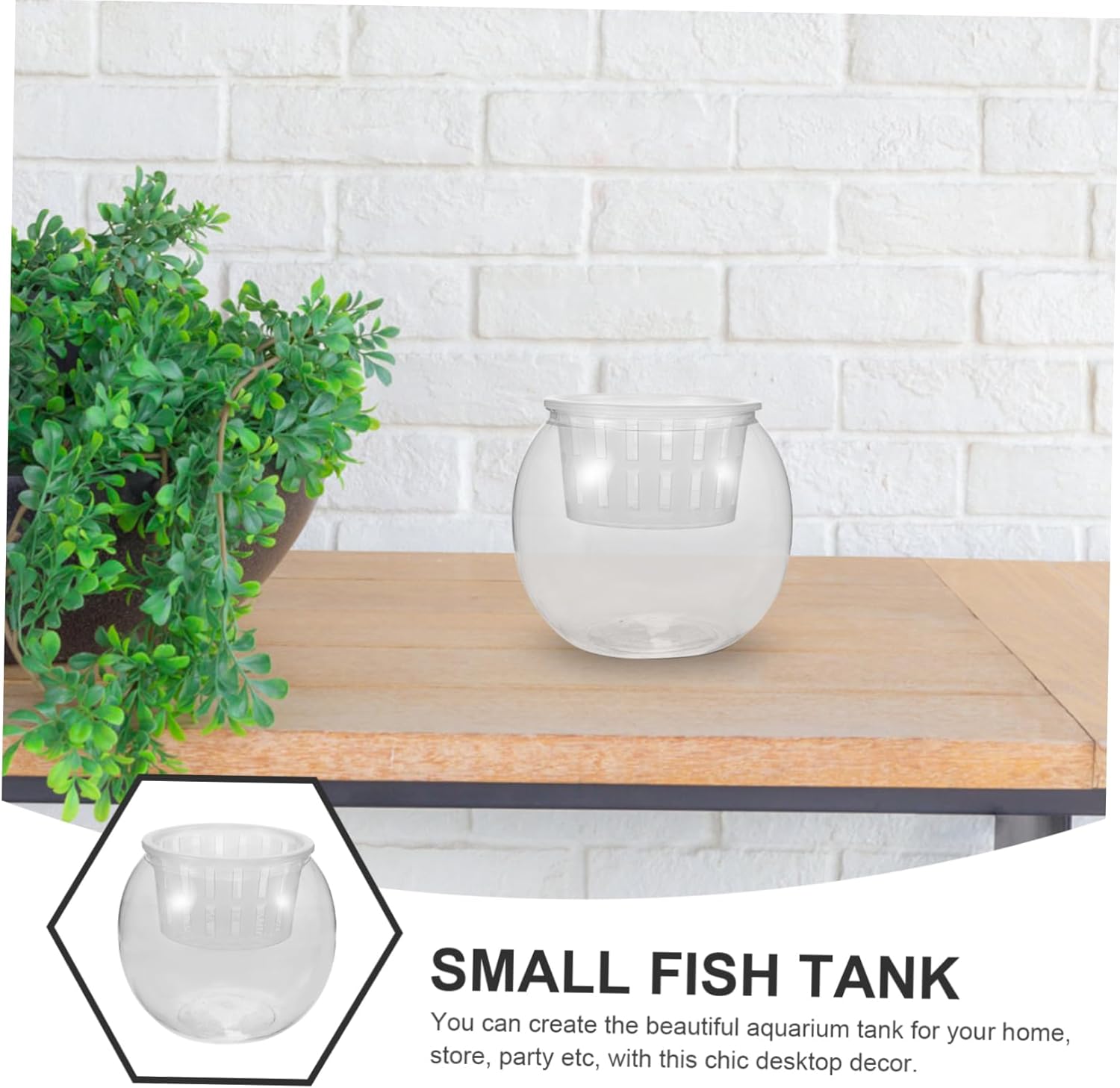 VANZACK 3pcs Plastic Fish Tank for and Hydroponic Plants Aquarium Bowl Desktop Decorative Aquarium for Office and Home Use Easy to Clean and Maintain