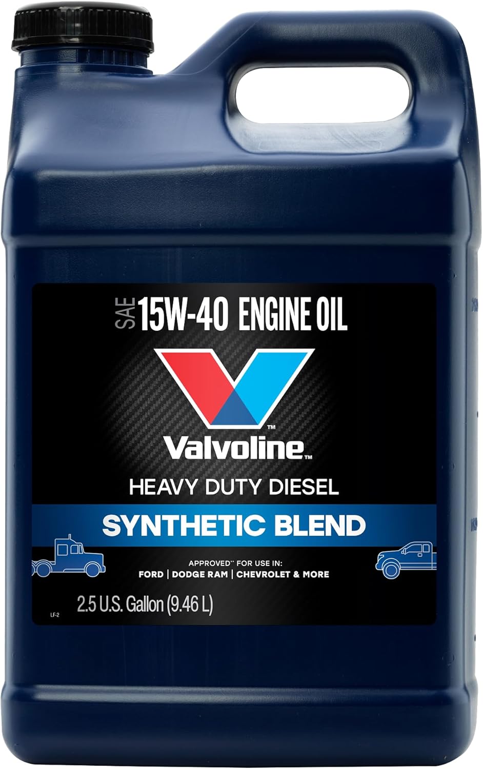 Valvoline Heavy Duty Synthetic Blend 15W-40 Diesel Engine Oil 2.5 Gallon - Extreme Wear Protection for Trucks & Fleets