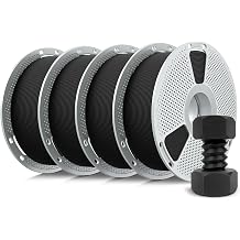 SUNLU 4KG PA6-CF 3D Filament 1.75mm Heat Deflection Temperature 209 C 80% PA Nylon 20% Carbon Fiber 1kg Spool 4 Pack Black