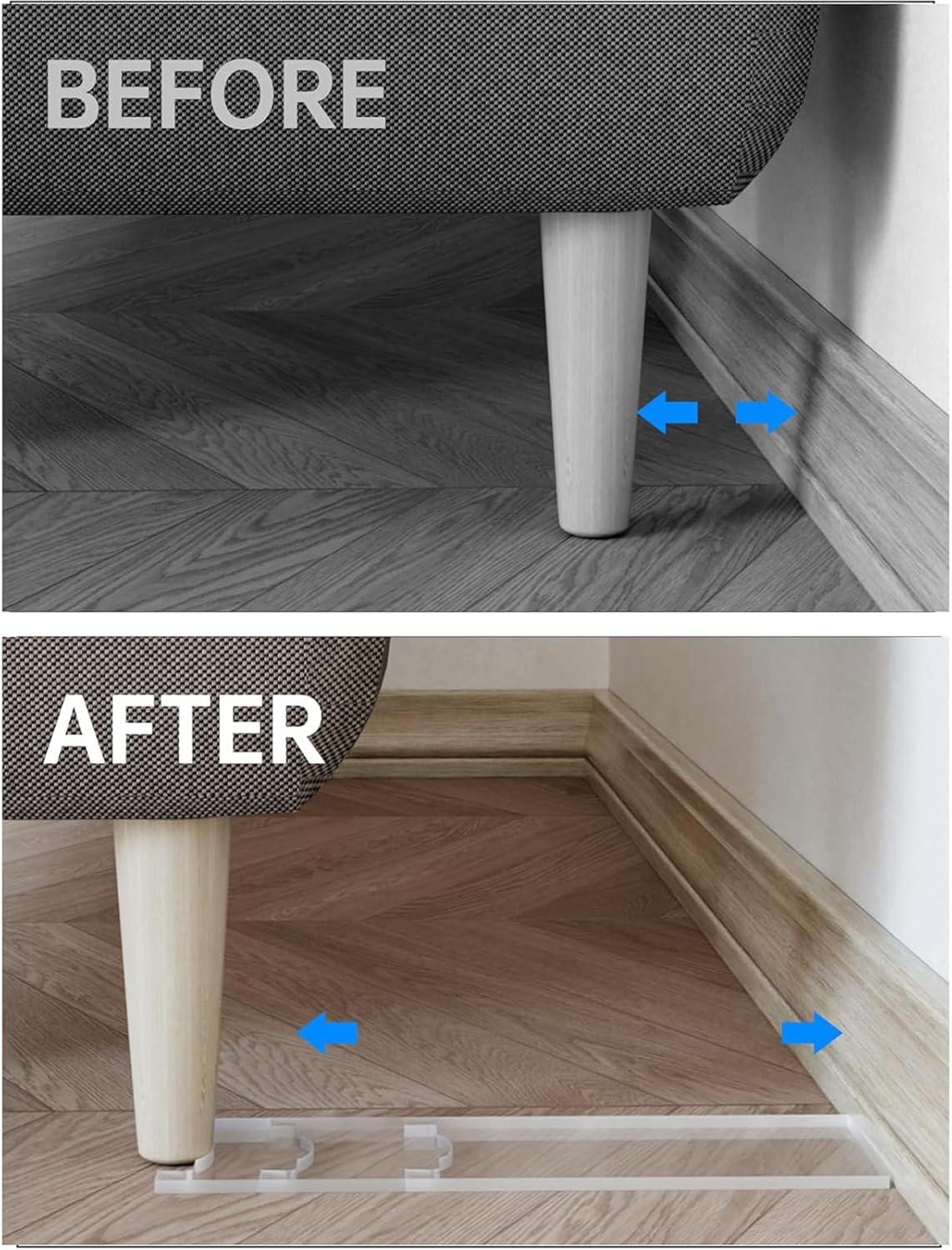 Furniture Stoppers to Prevent Sliding | Acrylic Non Slip Adjustable Protectors - Furniture Wall Protectors,for Sofa Bed Headboard Cabinet Under Bottom Leg Back Blocker Guards Slide Squeaking