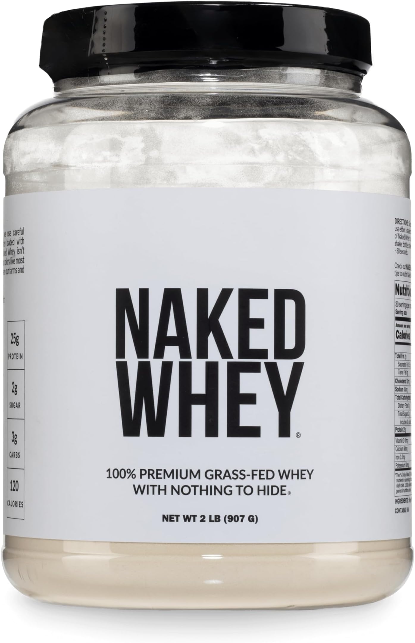 - Whey 2LB 100% Grass Fed Whey Protein Powder - Only 1 Ingredient, Unflavored Whey Protein, NSF Certified, Undenatured, Gluten Free, Soy Free, No GMOs, No Preservatives
