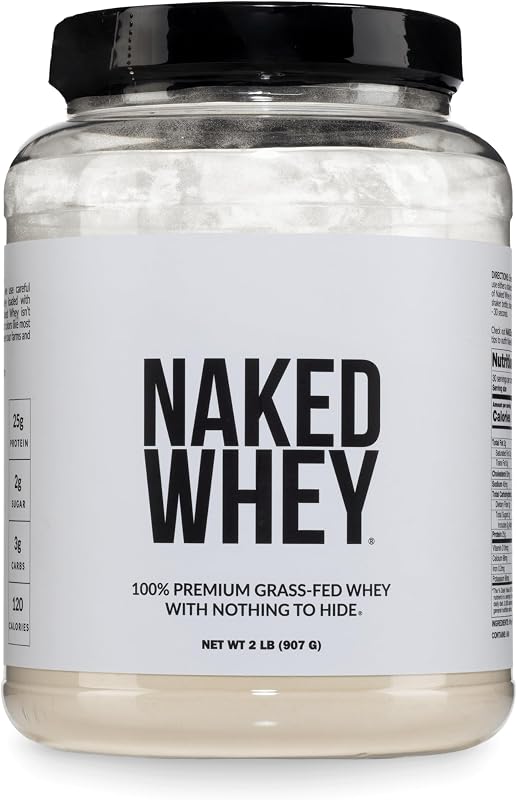 Whey 2LB 100% Grass Fed Whey Protein Powder - Only 1 Ingredient, Unflavored Whey Protein, NSF Certified, Undenatured, Gluten Free, Soy Free, No GMOs, No Preservatives
