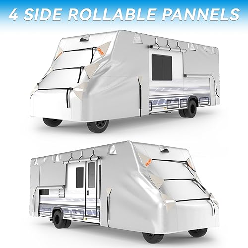 Miniatura 4 de FRUNO Funda de tela Oxford Clase C para caravana de 20 a 23 pies, impermeable, resistente a los desgarros, anti-UV, cubierta para autocaravana