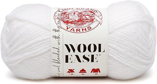 Vista 100 de Lion Brand Yarn Wool-Ease - Ovillo de lana para tejer y hacer ganchillo, paquete de 3, color carámbano