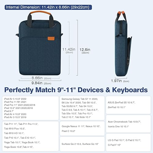 Miniatura 7 de MoKo Funda para tablet de 9 a 11 pulgadas para iPad Air 5 de 10.9 pulgadas 2022, iPad Pro 11 M2 2022-2018, iPad 10th 10.9 2022, Air 4 10.9, Galaxy