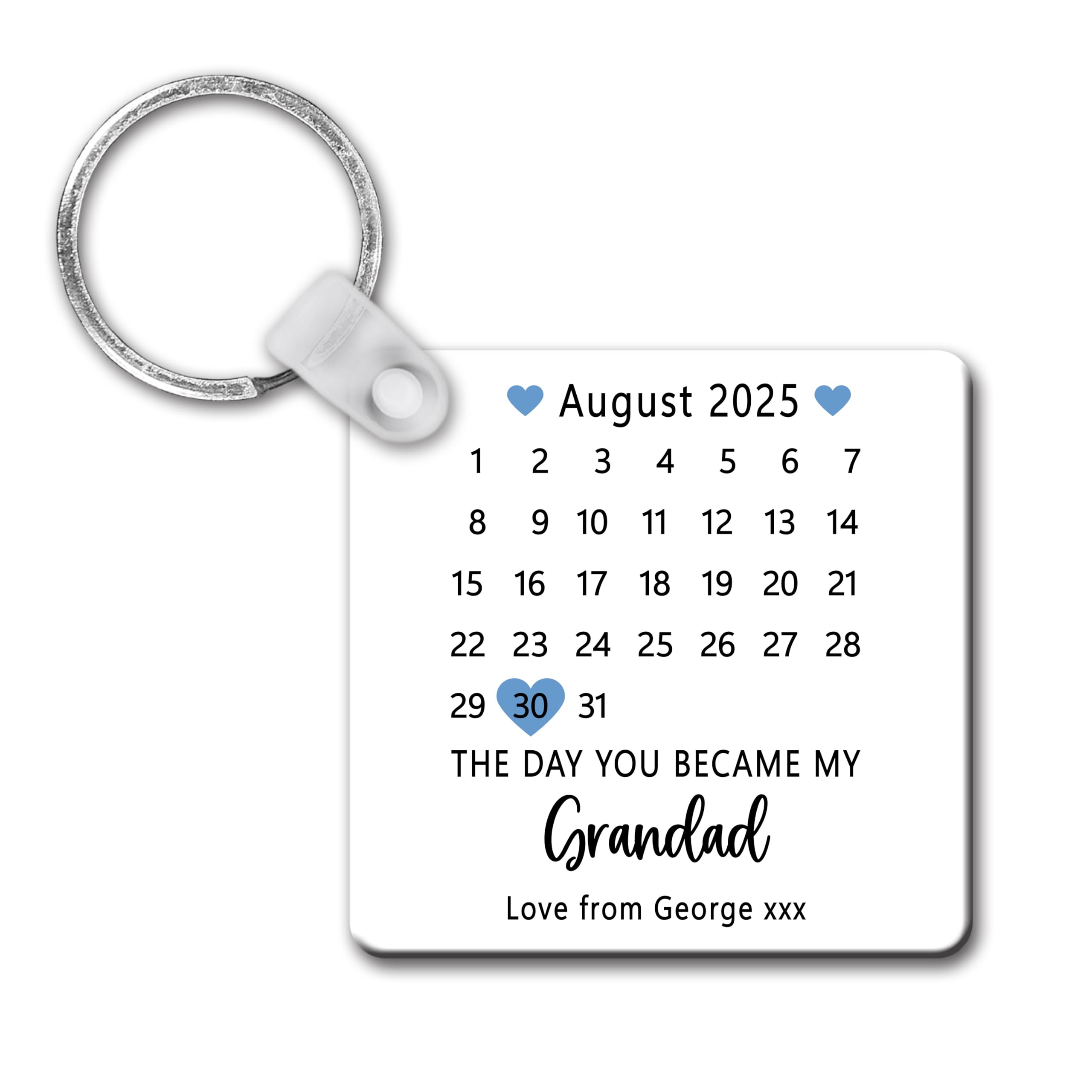 Drifting Ducks Personalised The Day You Became My Grandad Keyring | The Moment You Became A Grandad Plastic Keychain | Custom Date, Year & Love From Message
