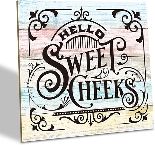 Letrero de madera para baño, placa de madera, decoración de baño de granja, divertida decoración de baño, decoración de cuarto de bebé, decoración