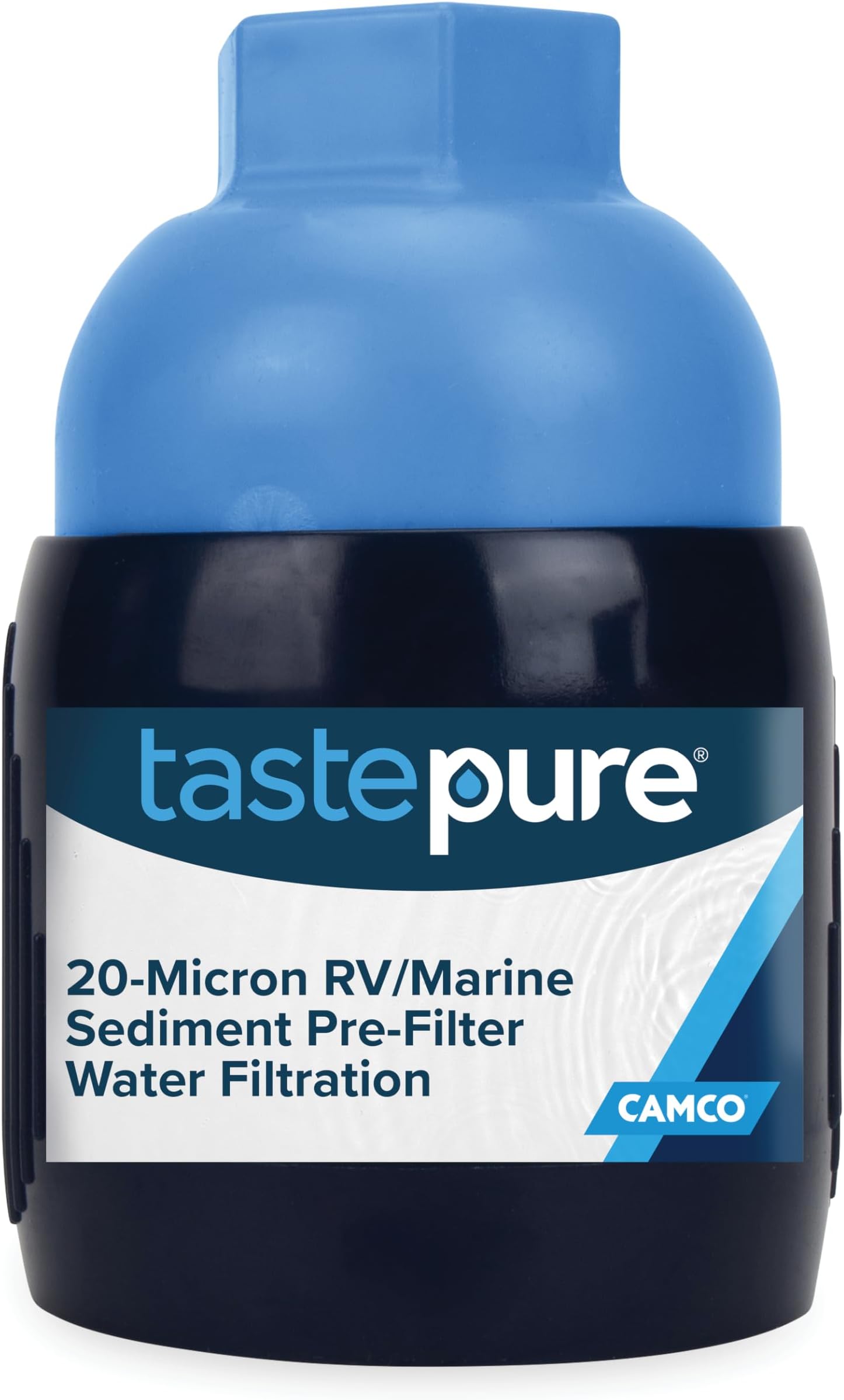 Camco TastePURE RV Sediment Pre-Filter Water Filter | Features a 20-Micron Filtration System, Provides The First Stage of Water Filtration, and Extends The Life of RV Water Filters (40048)