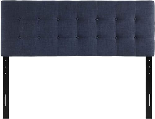 Vista 19 de Cabecero de cama individual, Modway Emily, tapizado en vinilo de color blanco, Tela, Tejido Gris