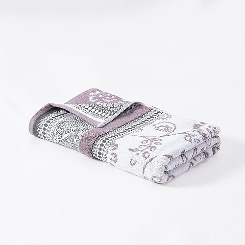 Miniatura 62 de Modern Threads Juego de 6 piezas, 2 toallas de baño, 2 toallas de mano, 2 toallas pequeñas, juego de toallas de hilo jacquard teñido/sólido, azul