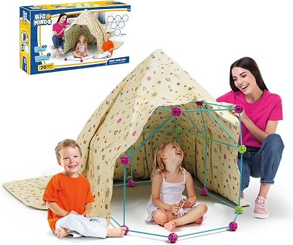 Fort Building Kits For Kids | Den Building Kit For Kids 70 Pieces | Construction Toys Stem | Garden Games | Fort Building Kit Indoor And Outdoor Toys | 5 Year Old Girls Gifts | 5 Year Old Boy Gifts
