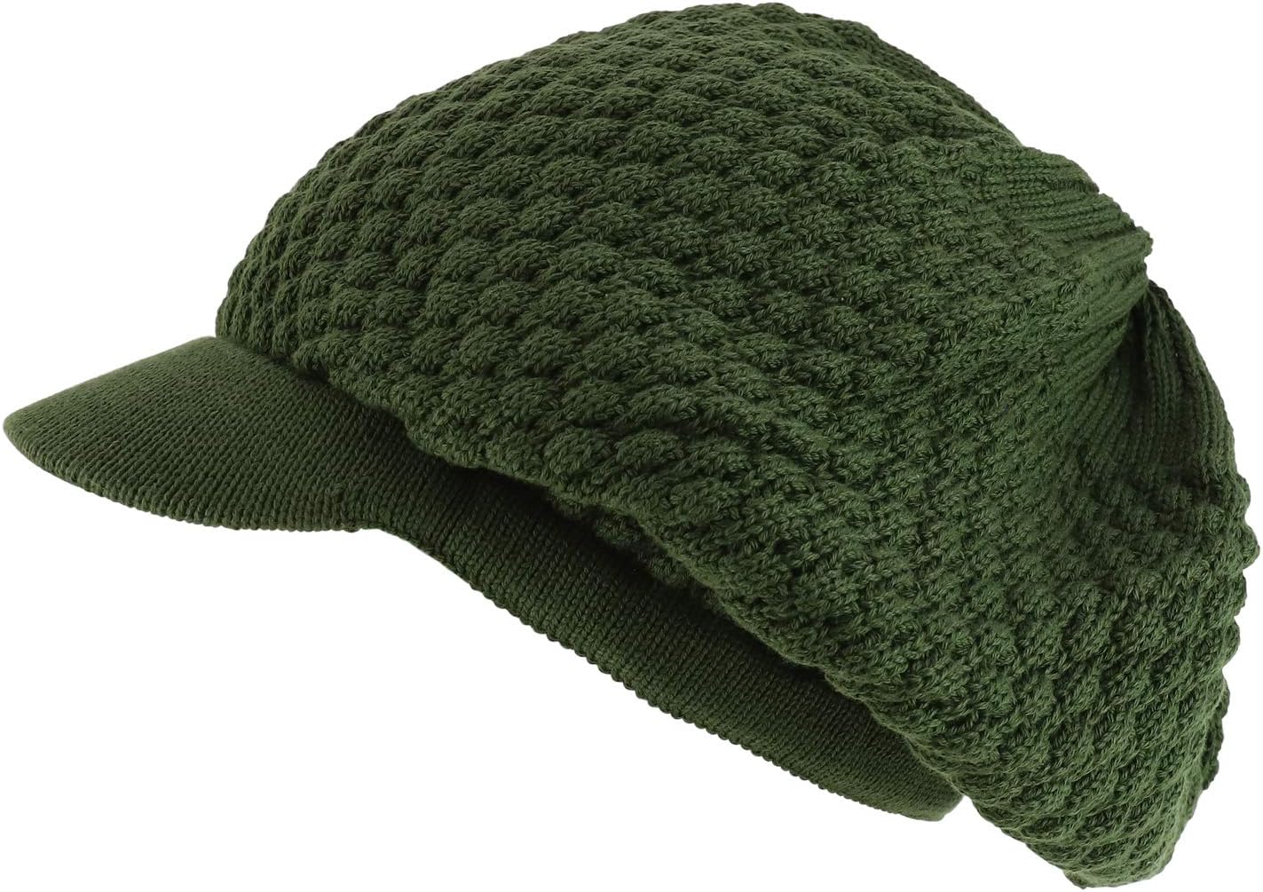 Armycrew Rastafarian Dreadlock Knit Oversized Slouch Cotton Visored Beanie