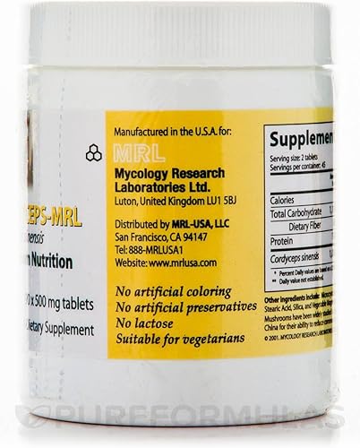 Miniatura 2 de Cordyceps Sinensis-MRL 500 mg - 90 Tabletas por Mycology Research Laboratories