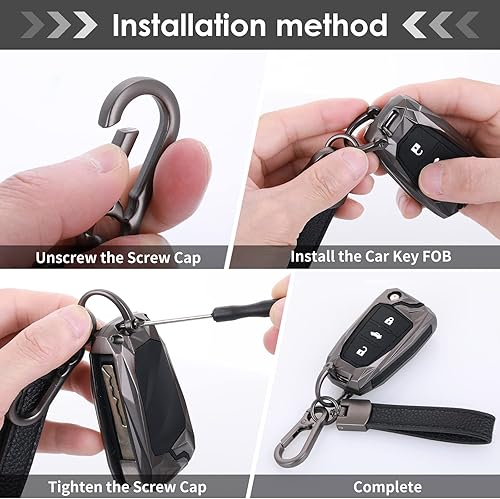 Miniatura 5 de cobee Llavero de piel sintética soporte de llavero de cuero para automóvil con hebilla D antipérdida llave de llavero de automóvil con 3 llaveros y