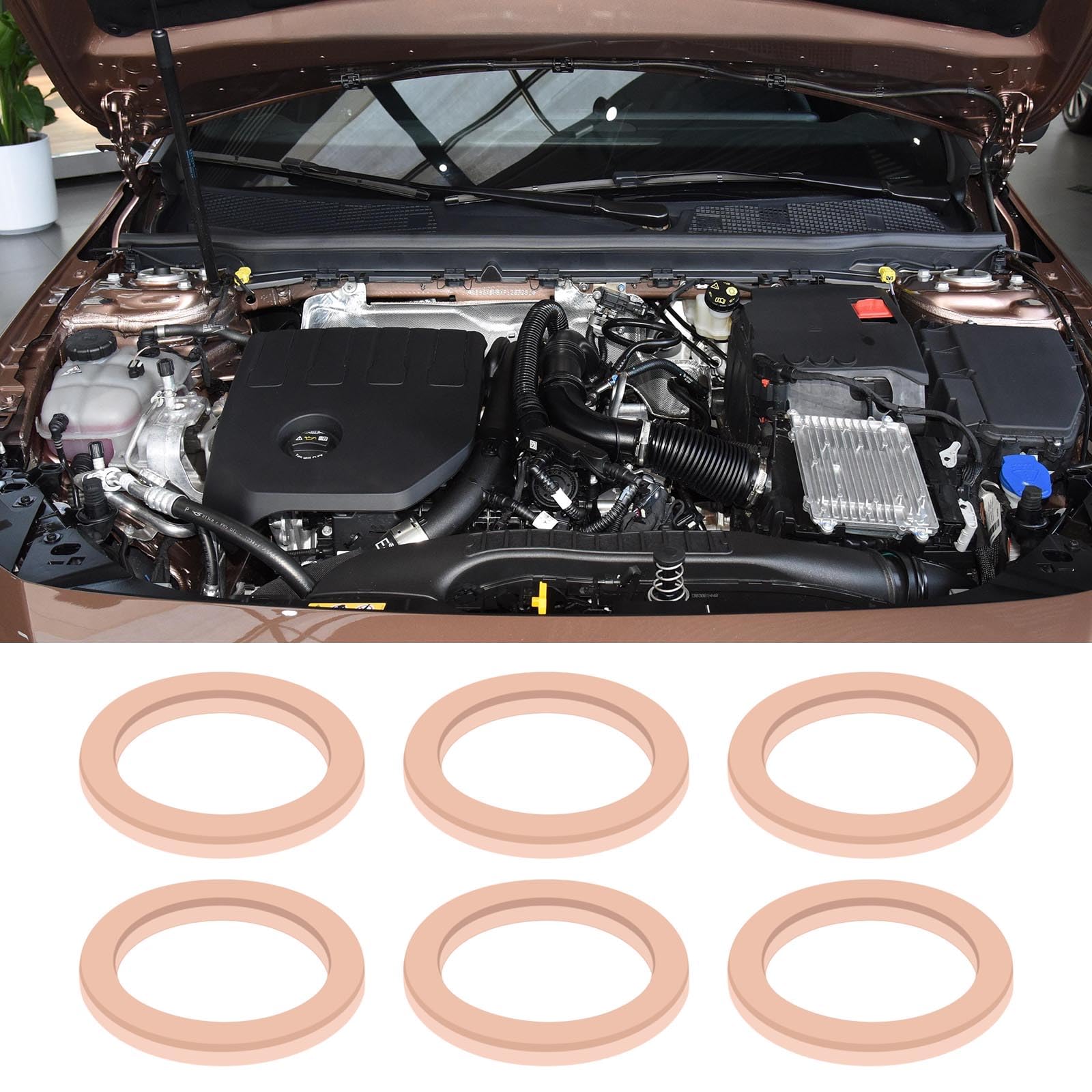 eMagTech 60PCS Copper Sealing Gasket Flat Washer Inner Diameter 10mm Outer Diameter 14mm Thickness 1.5mm for Motorcycles Bicycles Automobiles - Image 3