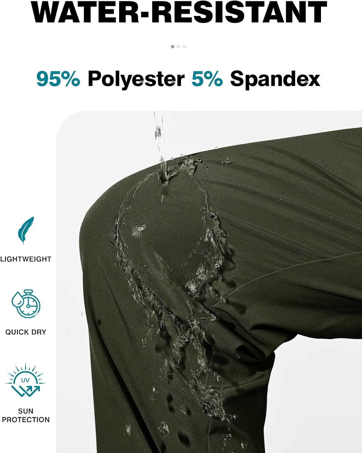 TBMPOY Mens Hiking Pants Lightweight Quick Dry 3 Pockets Travel Fishing Water-Resistant Athletic Workout Sweatpants - Image 5