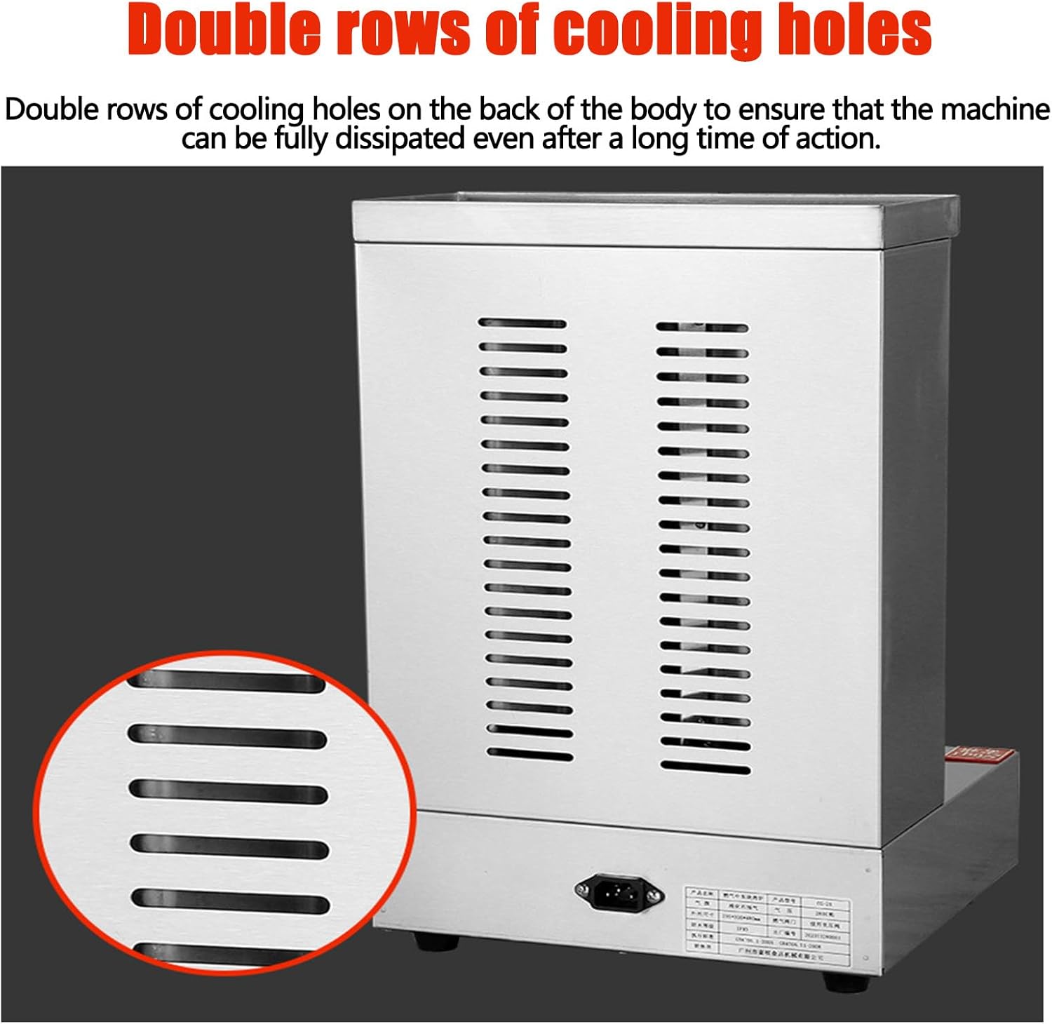 Commercial Vertical Barbecue Grill, 360° Automatic Rotation Gas Rotisserie BBQ Skewer, Stainless Steel Kebab Baking Oven with Temperature 50-350 ℃, for Restaurant Kitchen Parties,TripleHead-Silver