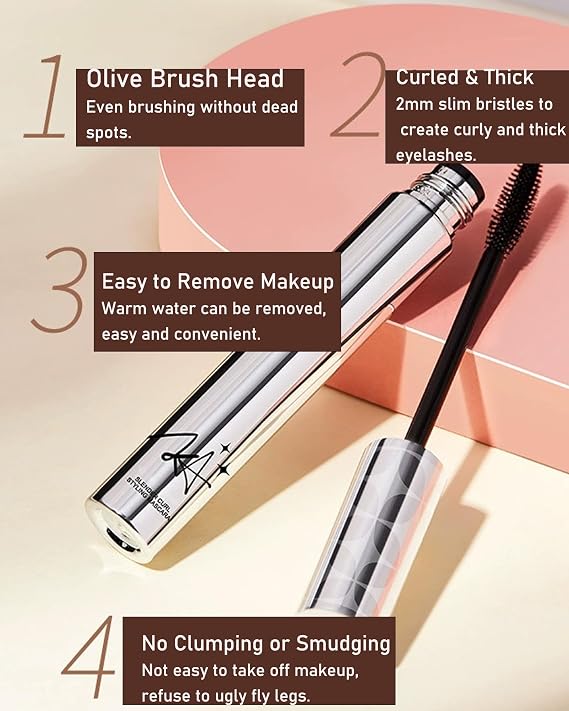 Black Mascara for Older Women 60 Plus,Waterproof Mascara Primer Makeup,2Pcs | Hypoallergenic Tubing Mascara Volume and Length,Long Lasting with Thinning Lashes Volumizing Mascara for Sensitive Eyes-01