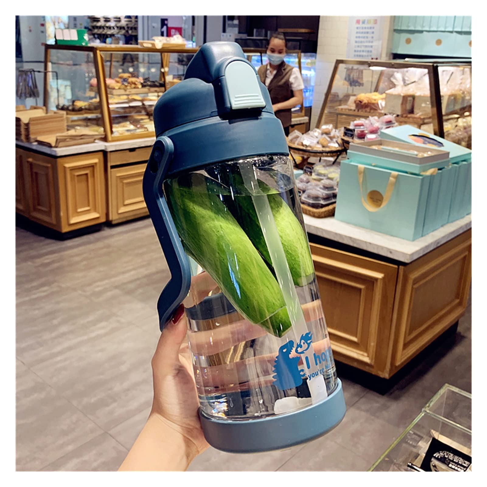 2000ml 2L Big Capacity Plastic Portable Water Bottles For Girls Drinking BPA Free Tea Mug Outdoor Sport Camping