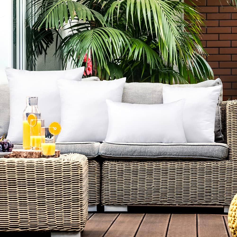 OTOSTAR Throw Pillow Inserts 16x24 Inch Outdoor Waterproof Pillow Stuffer Sham Rectangle Form Pillows Cushion Stuffer for Patio Furniture Cushion Bed Couch Sofa Decorative Pillows Inserts (Pack of 2)