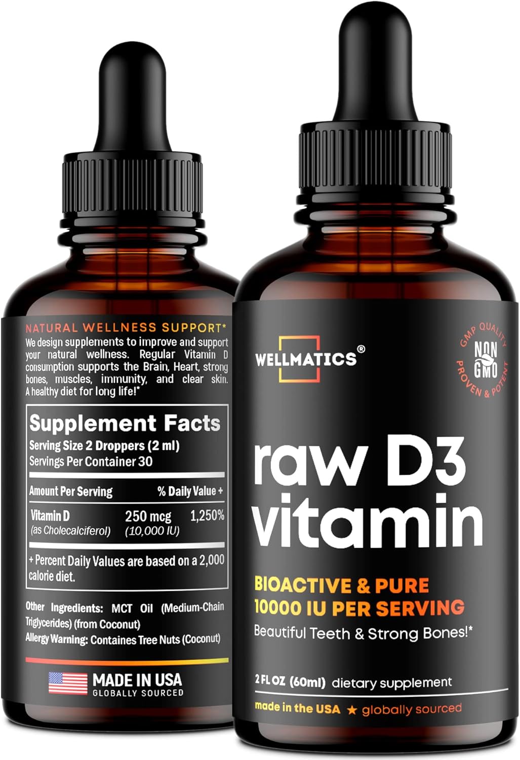 Wellmatics Vitamin D3 10000 IU Drops Premium Vitamin D