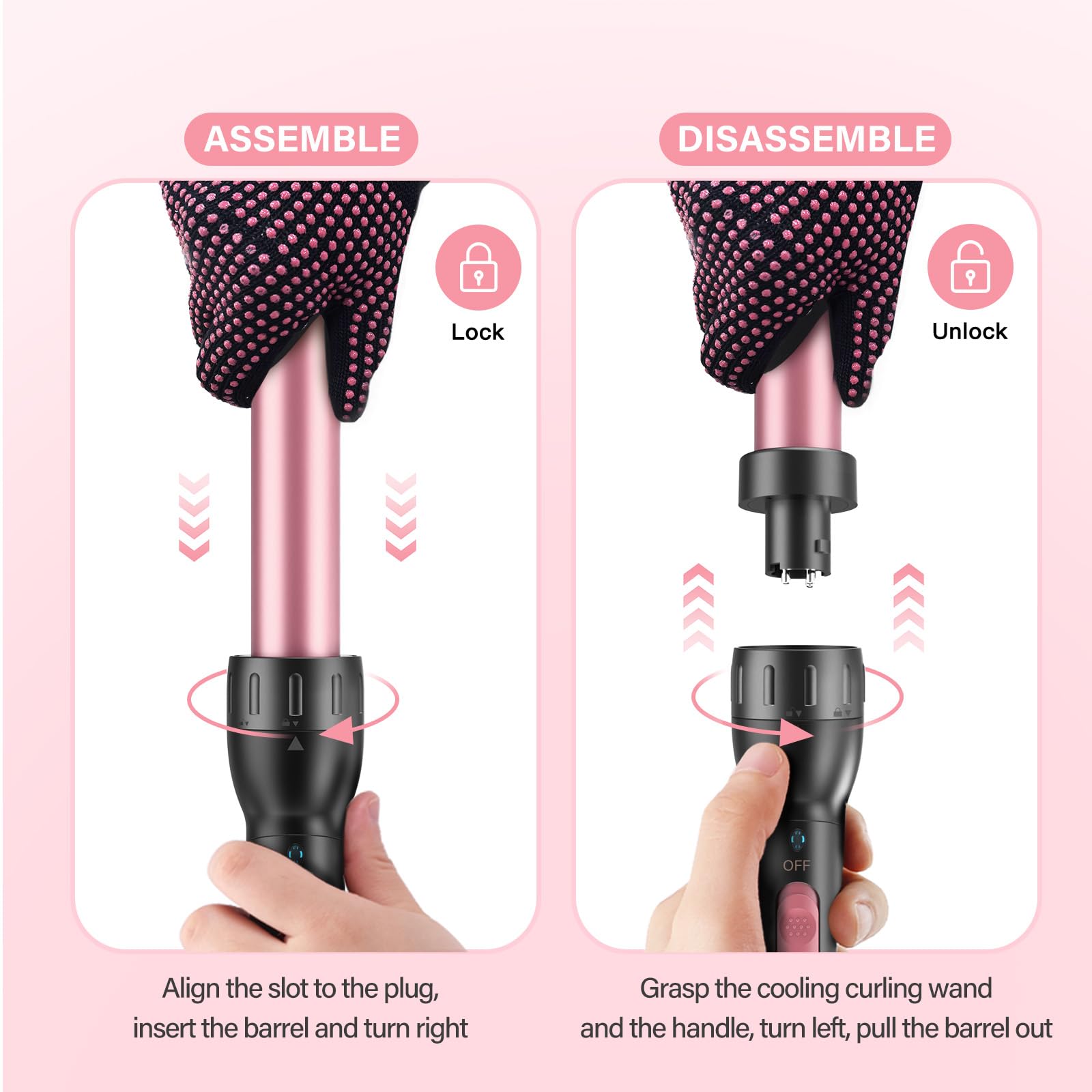 Boucleur à Cheveux 5 en 1 Avec Lisseur - BESTOPE MIX Kit De Bouclage Avec DifféRents Embouts Pour Boucles Fines et éPaisses, DiamèTres De 10 à 32 Mm, Chauffe Rapide, 2 RéGlages De TempéRature