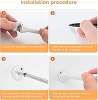 Vista 7 de Ravinte Topes de Puerta, Paquete de 30 Topes de Puerta de Resorte Blancos con Tope de Goma, Topes de Puerta para la Parte Inferior de la Puerta
