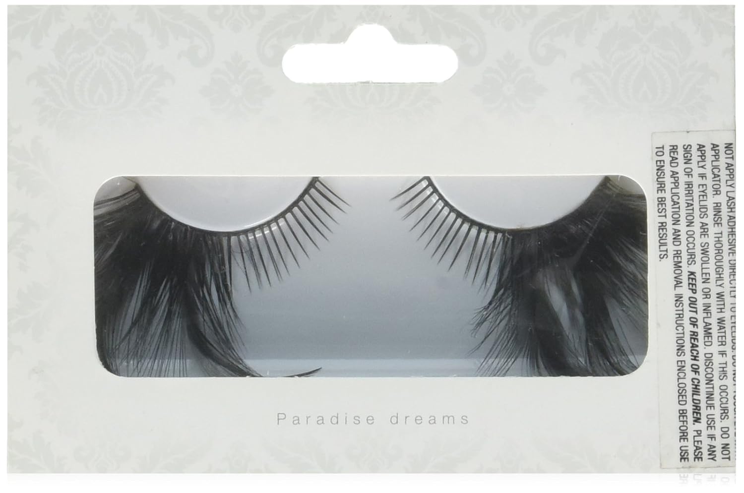 Baci Paradise Dreams Style No.642 Black Feather Eyelashes with Adhesive Included, Black