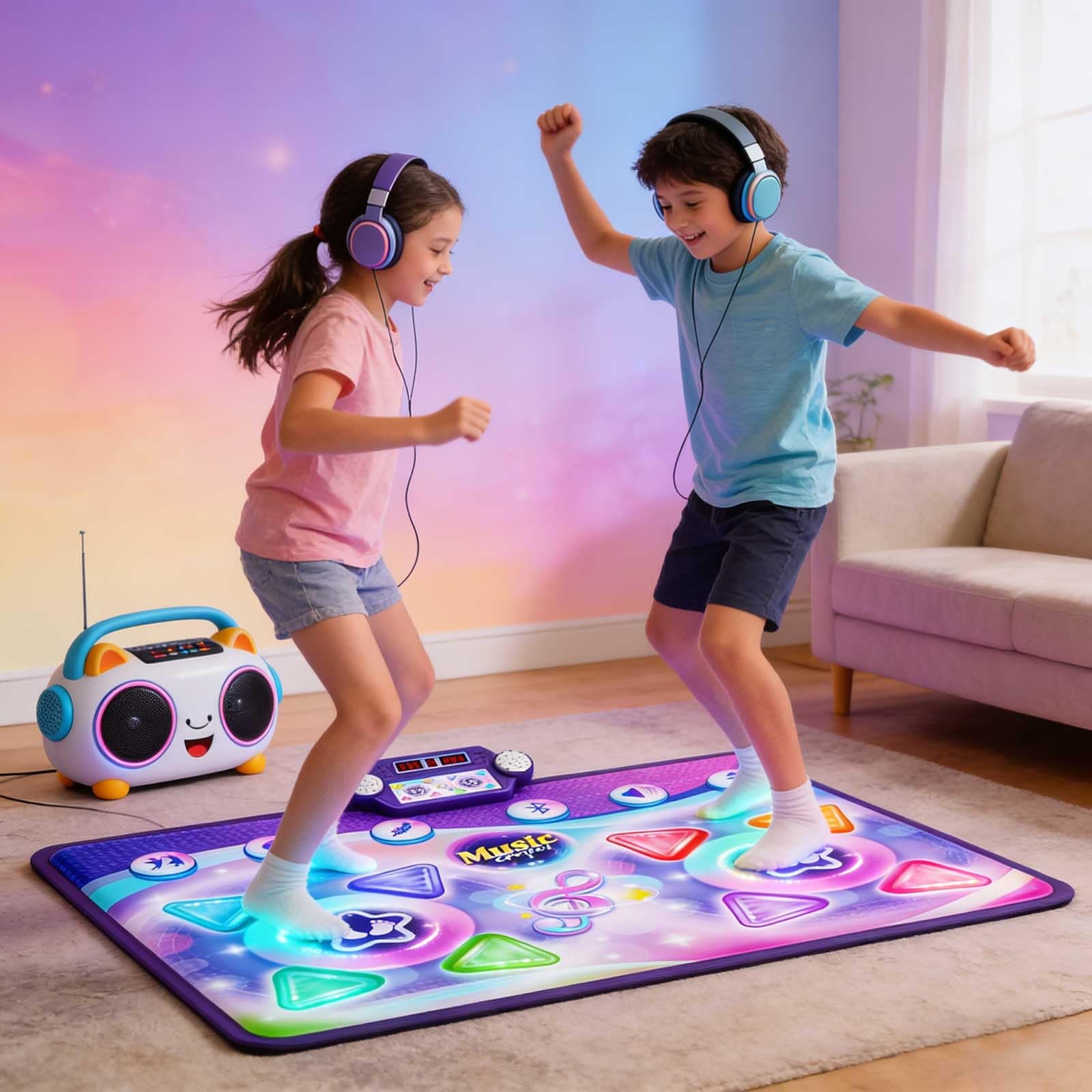 Lernspielzeug Interaktive Tanzmatte mit Musik, Lichtern und Lernspielen für Kinder Spielzeug-82