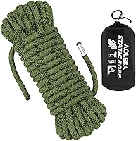 AOLEBA 10.5mm Static Climbing Rope - 10M-70M CE Certified 23kN Strength for Rock Climbing, Rappelling, Rescue & Escape