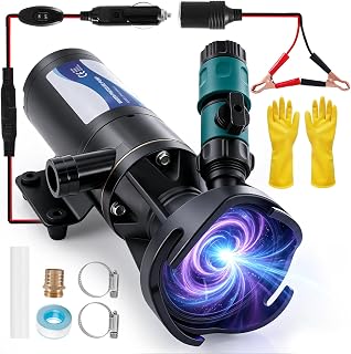 YUCHENGTECH 12V RV Macerator Pump 12GPM 10Feet Lift RV Waste Pump Macerator