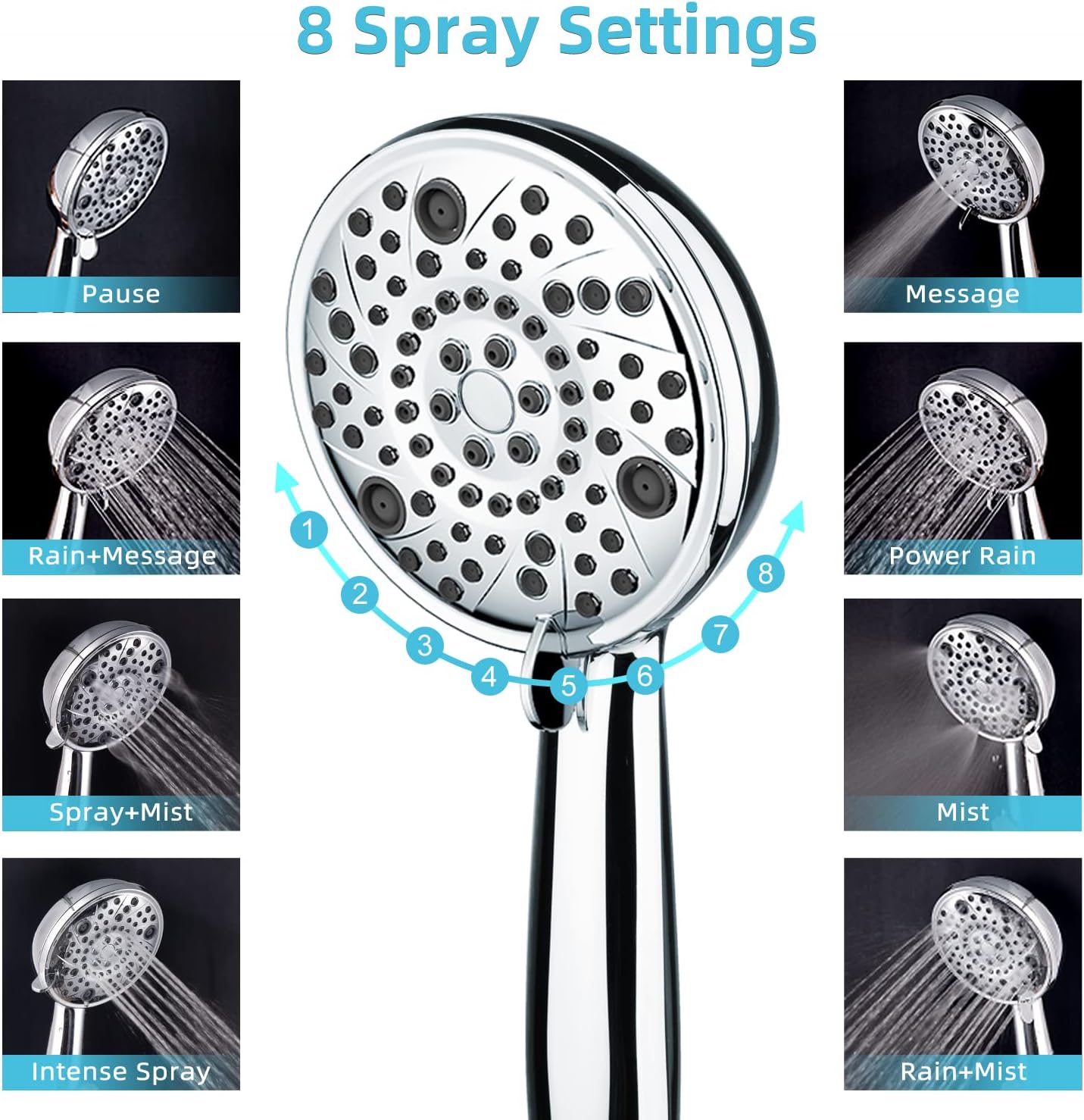 EMBATHER 8'' Shower System with Handheld Trim Kit, Polished Chrome image 4