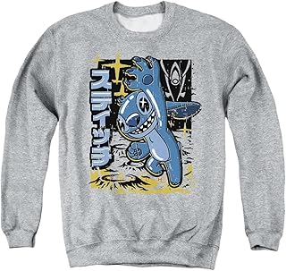 Disney Lilo And Stitch Space Anime Crew Sudadera gris jaspeado
