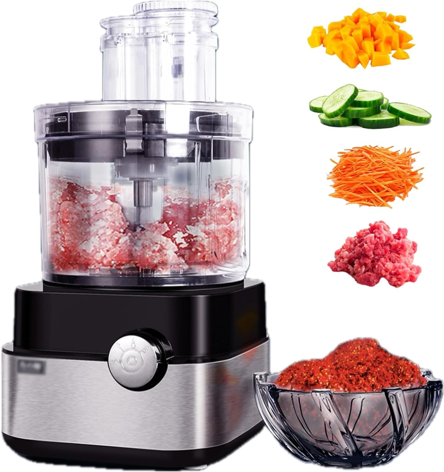 ASerZenith Electric Vegetable Cutter,600W Commercial Fruit And Vegetable Cutter,Slicer,Shredded Cutting Machi,For Home