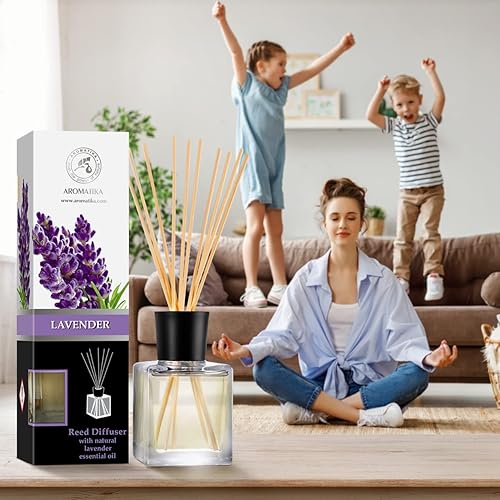Miniatura 6 de Difusor de varillas con aceite esencial natural de lavanda, 6.8 onzas líquidas, difusor de varillas perfumado, juego de regalo con varillas de
