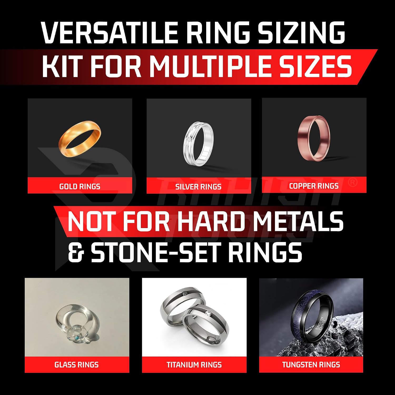 RAHISH TOOLS Ring Stretcher with Mandrel & Nylon Base - Professional Jewelry Ring Sizer Tool, Band Resizer for Silver & Gold, Ring Expander & Sizing Kit - 6-1/2 Inches Stainless Steel Ring Enlarger