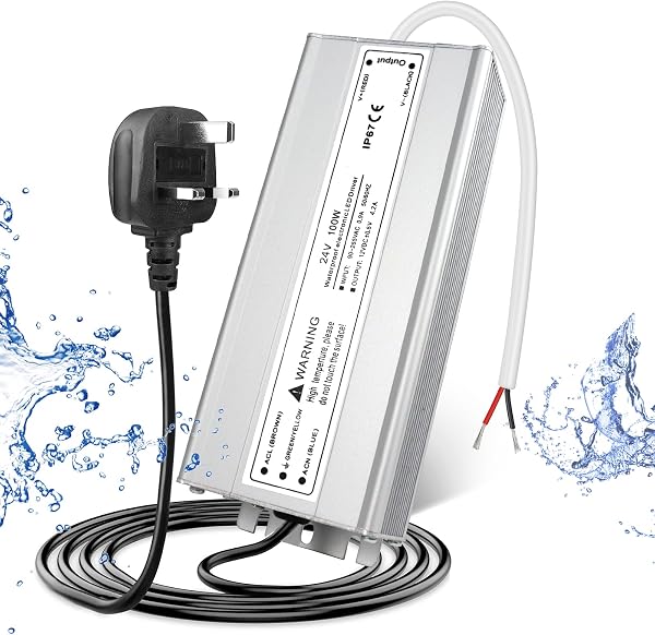 LightingWill 24V 4.16A 100W Power Supply IP67, Outdoor Waterproof LED Driver With Plug, AC 240V to DC 24 Volt Transformer for LED Lighting, CCTV, Computer Project - 1